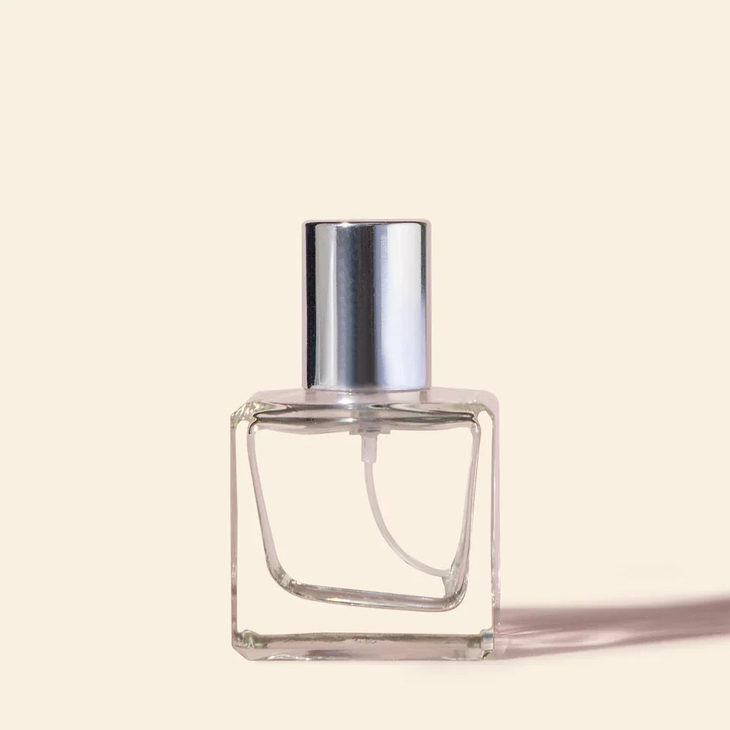 50ml Perfume Bottles - Cube + Silver Top, Bulk Glass Perfume Bottles