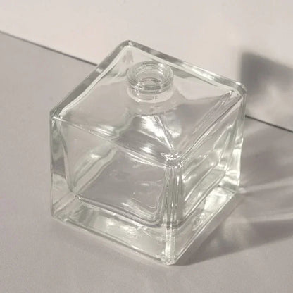 50ml Perfume Bottles - Cube + Silver Top, Bulk Glass Perfume Bottles