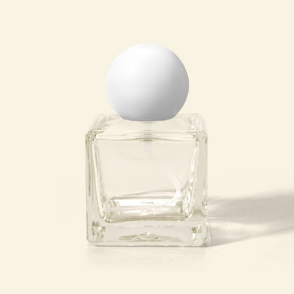 50ml Perfume Bottles Wholesale - Micron + White Spherical/Round top + gold sprayer