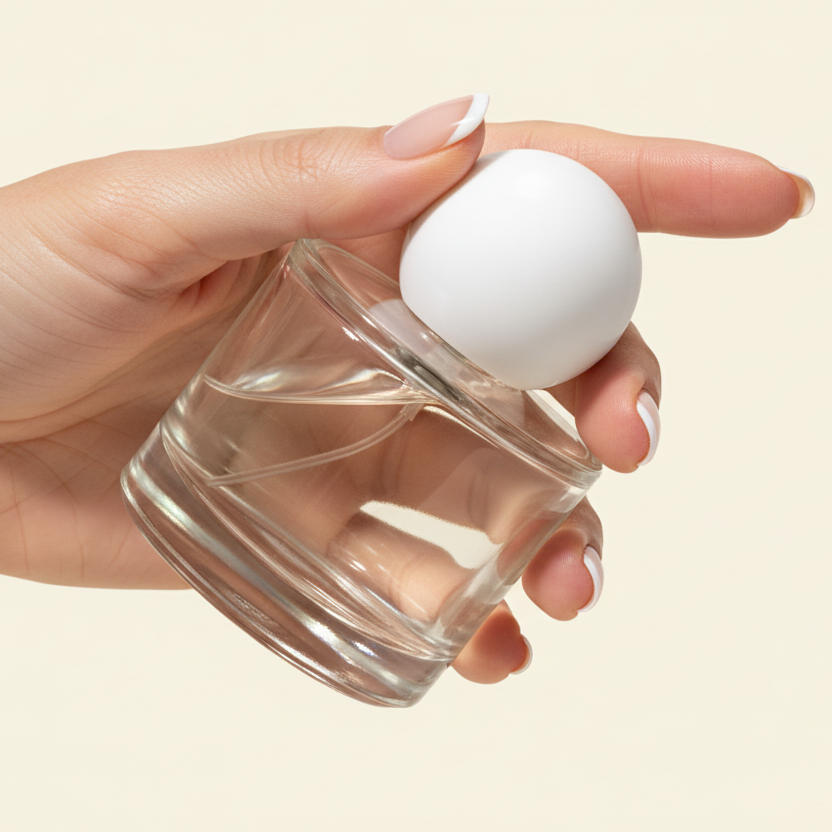 30ml Ombre Perfume Bottles with Gold Spray & white spherical Cap