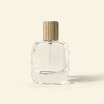 Vertex 50ml Perfume Bottle set with Silver Spray & Natural wood Top